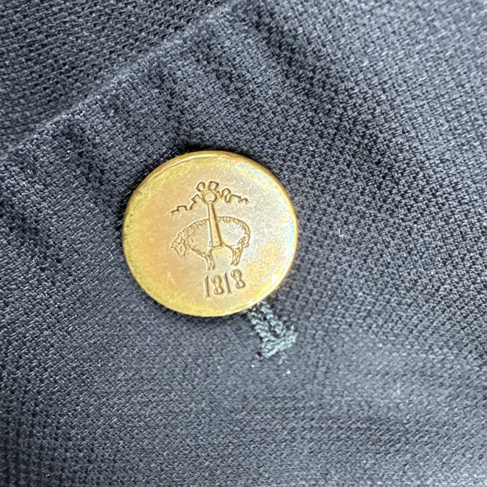 Brooks Brothers Red Fleece Navy Sport Coat 40S Gold Buttons Marzotto Fabric
